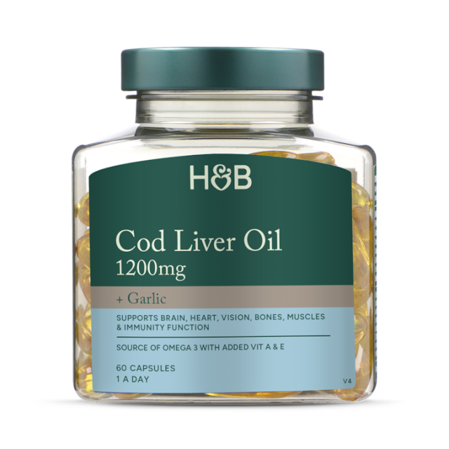 Holland & Barrett Pure Cod Liver Oil & Garlic 60 Capsules - 1