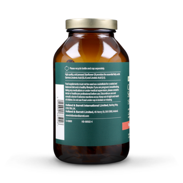 Holland & Barrett High Strength Cold Pressed Starflower Oil 1500mg 120 Capsules - 3