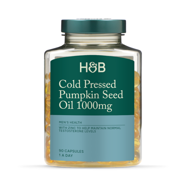 Holland & Barrett Cold Pressed Pumpkin Seed Oil 1000mg 90 Capsules - 2