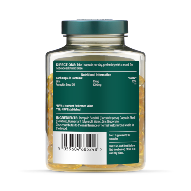 Holland & Barrett Cold Pressed Pumpkin Seed Oil 1000mg 90 Capsules - 3