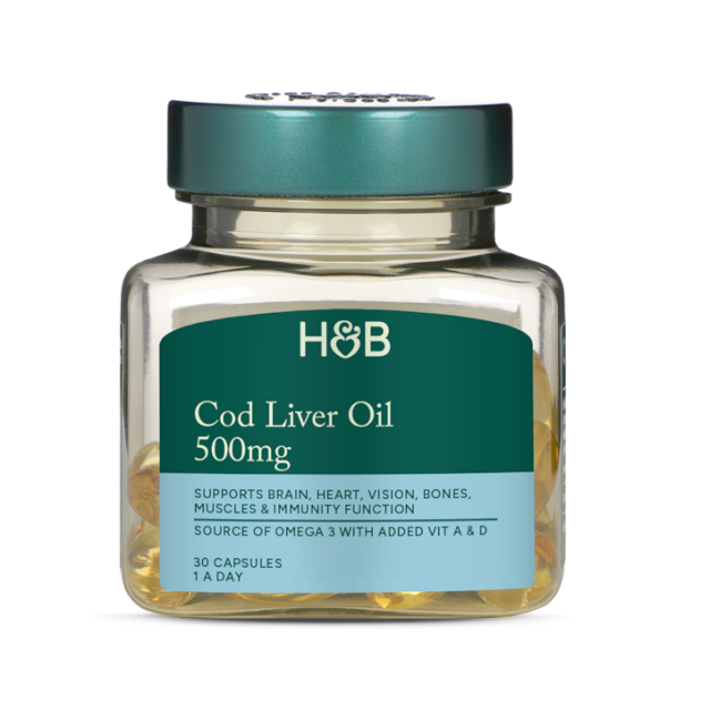 Holland & Barrett Pure Cod Liver Oil 500mg 30 Capsules - 1