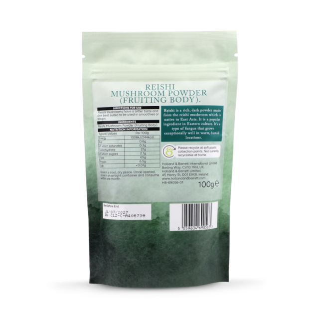 Holland & Barrett Reishi Mushroom Powder 100g - 2