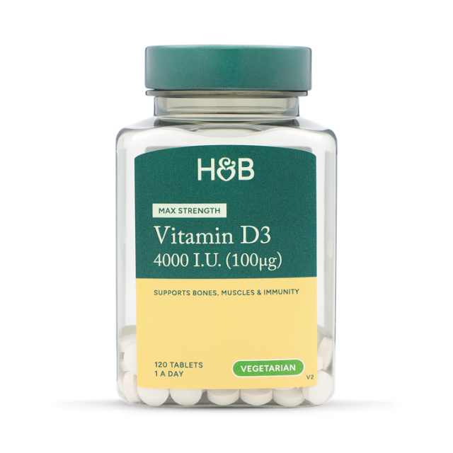Holland & Barrett Vitamin D3 4000 I.U. 100ug 120 Tablets - 1