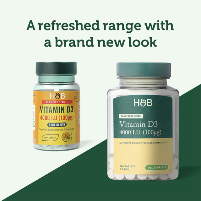 Holland & Barrett Vitamin D3 4000 I.U. 100ug 120 Tablets - 3