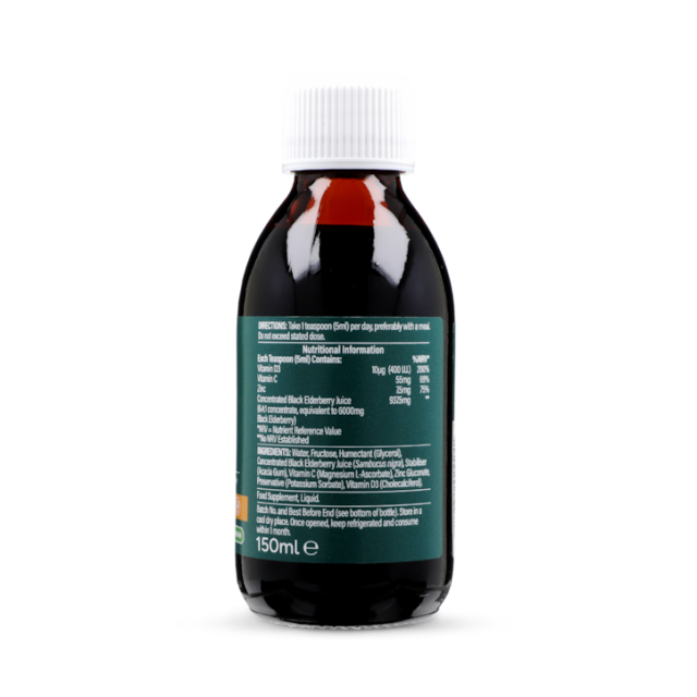 Holland & Barrett Elderberry Immunity Liquid with Vitamin C & Zinc 150ml - 3