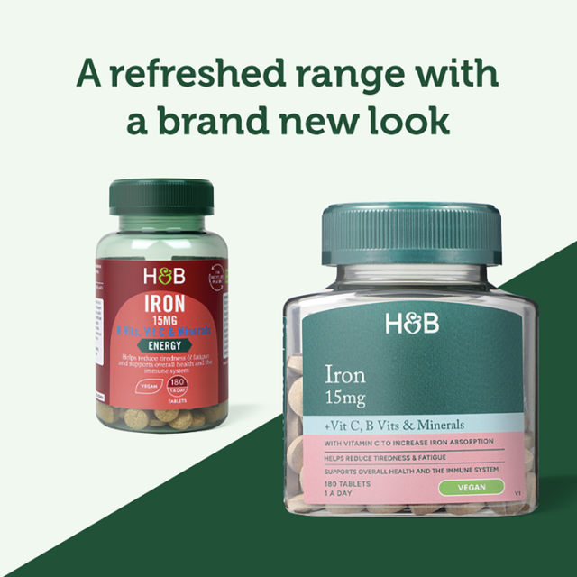 Holland & Barrett Iron + B Vits, Vit C & Minerals 15mg 180 Tablets - 3