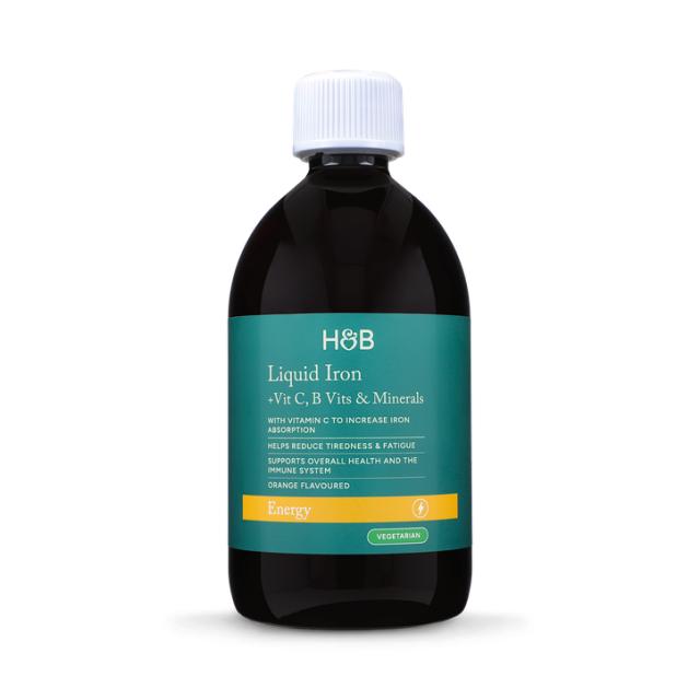 Holland & Barrett Iron + B Vits, Vit C & Minerals 500ml Orange Flavour Liquid - 1