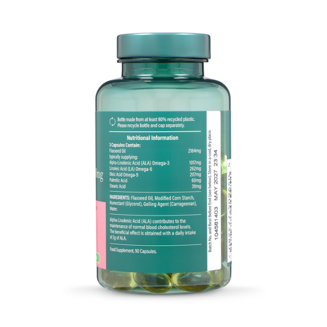 Holland & Barrett Cold Pressed Flaxseed Oil 2000mg Omega 3-6-9 90 Capsules - 2